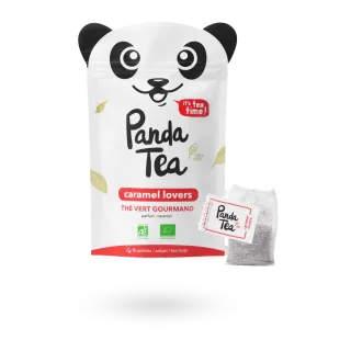Panda Tea Caramel lovers thé vert BIO gourmand 18 sachets goût caramel