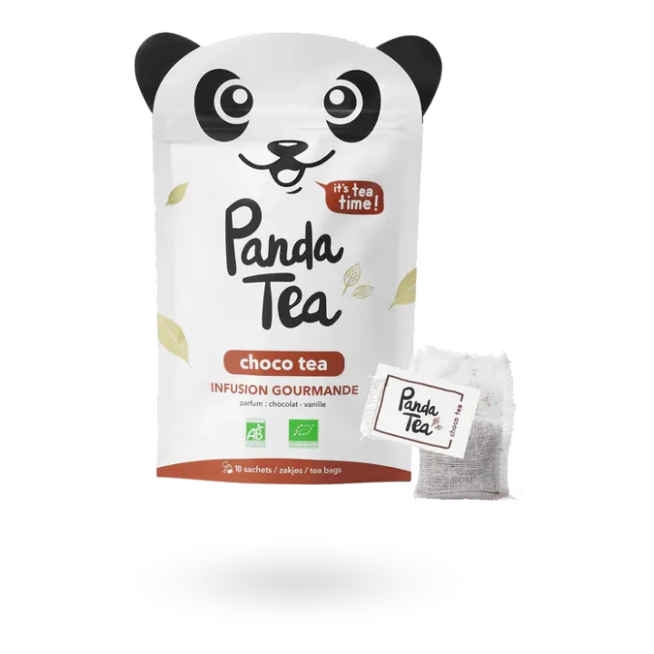 Panda Tea Choco tea infusion BIO gourmande 18 sachets goût chocolat vanille