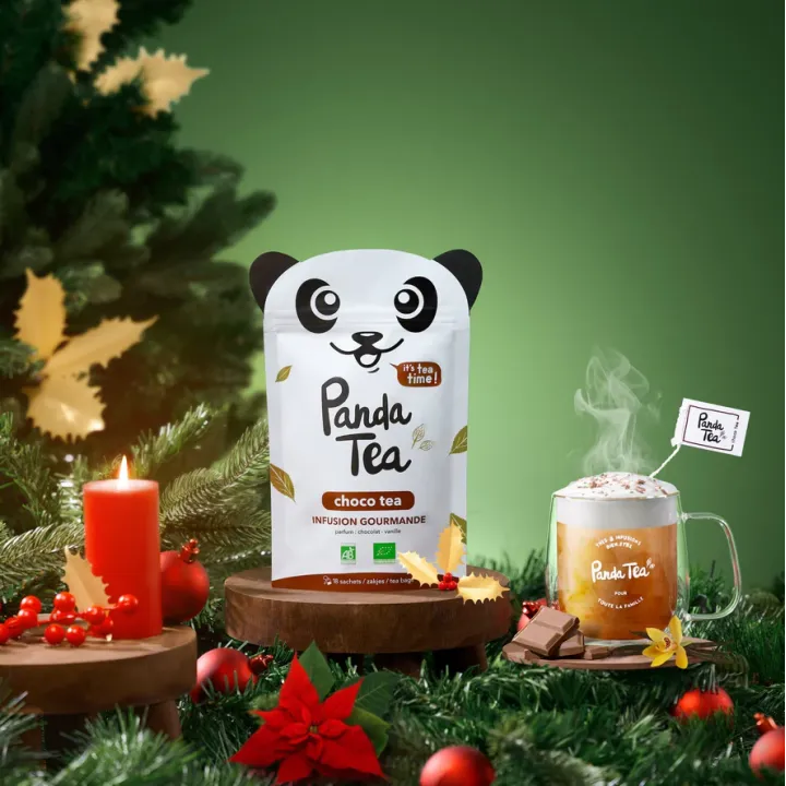 Panda Tea Choco tea infusion BIO gourmande 18 sachets goût chocolat vanille
