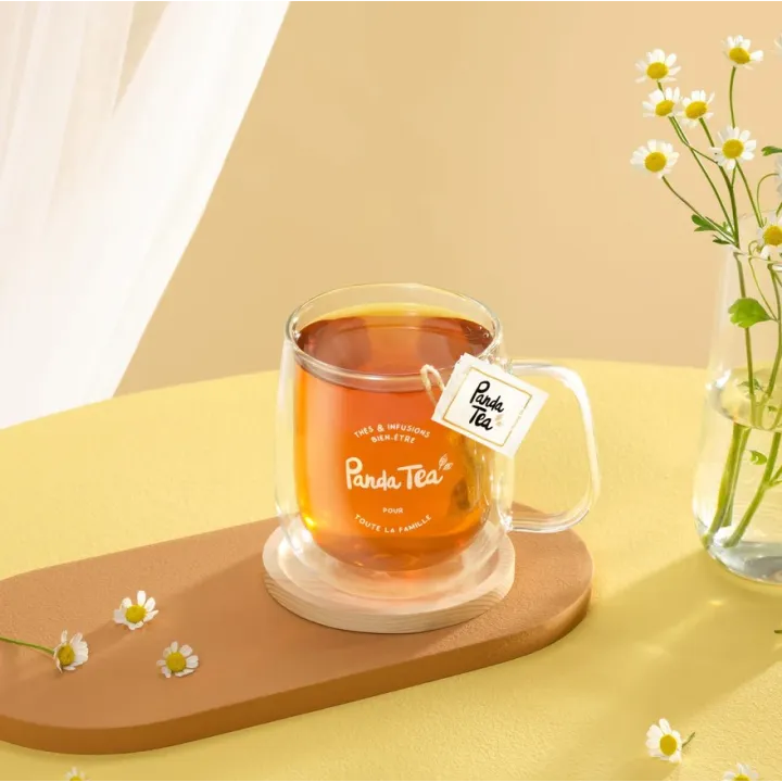 Mug en verre Panda TEA double paroi 350 ml