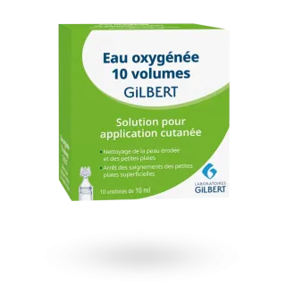Eau oxygénée 10 volumes Gilbert 10 unidoses x 10 ml