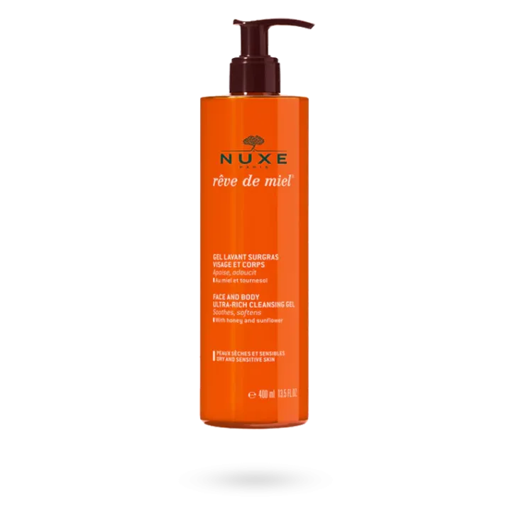 Gel lavant surgras visage et corps Rêve de Miel Nuxe 400 ml