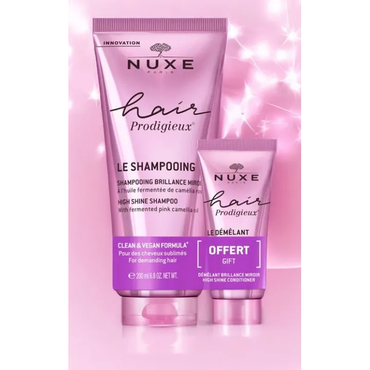 Nuxe Hair Prodigieux Shampooing 200 ml + Démélant Brillance Miroir 30 ml
