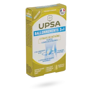 UPSA Ballonnements 3 en 1 Citrate de bétaïne 40 gélules