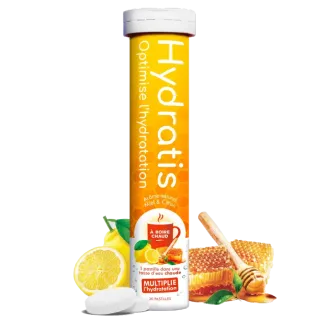 Hydratis miel citron (à boire chaud) 20 pastilles effervescentes