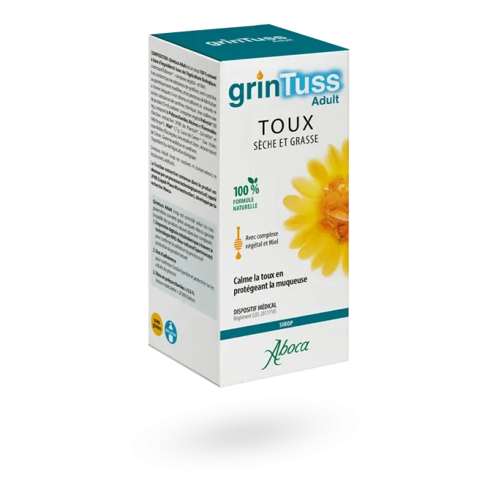 GrinTuss sirop adultes sirop toux sèche et grasse 128 g