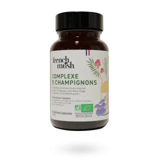 French Mush Complexe 5 champignons 56 gélules French Mush Complexe 5 champignons 56 gélules
