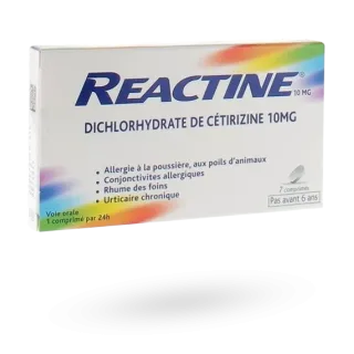 Reactine 10 mg allergie 7 comprimés
