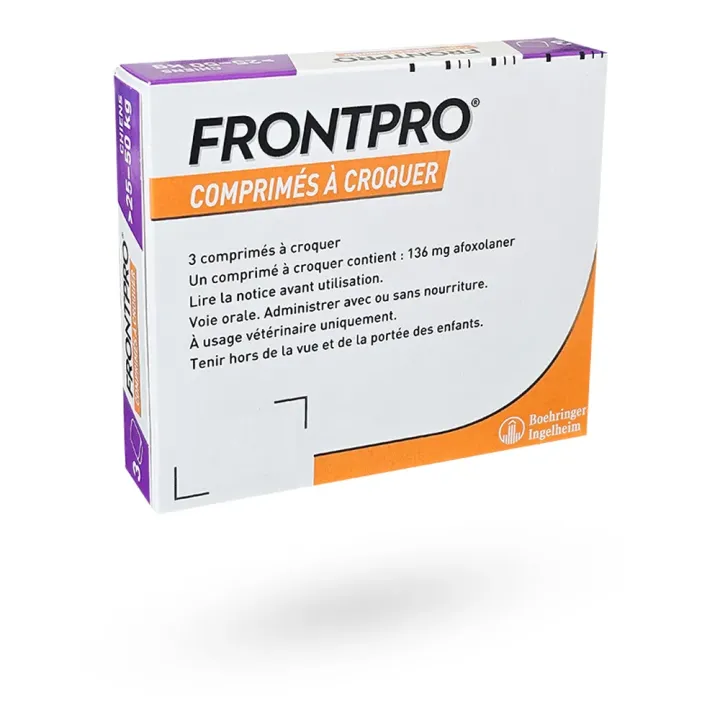 Frontpro 136 mg chiens 25-50 kg 3 comprimés à croquer