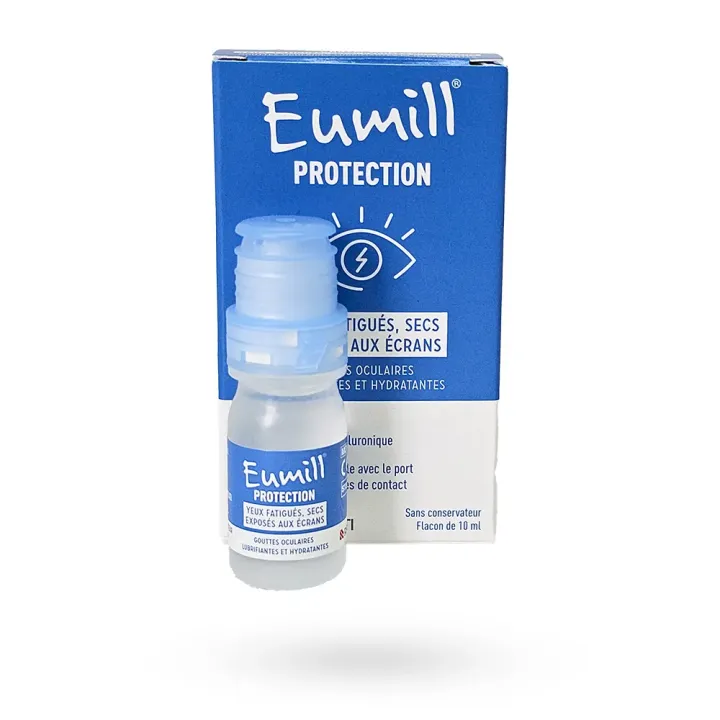 Eumill Protetion Yeux Fatigués & Exposés aux Écrans – Collyre 10 ml Hydratant