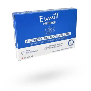 Eumill Protection yeux fatigués, secs, exposés aux écrans 10 unidoses de 0,5 ml