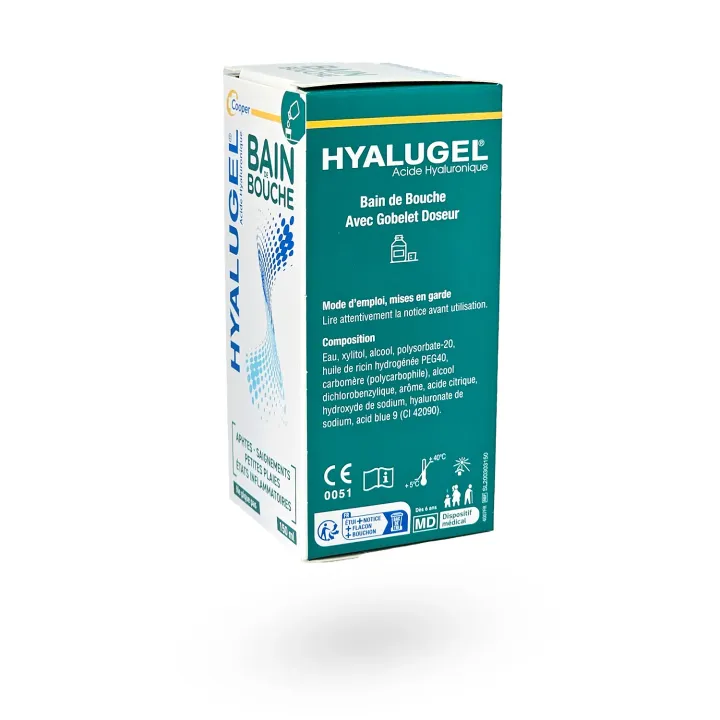 Hyalugel Bain de bouche 150 ml – Traitement des aphtes, gingivites et plaies buccales