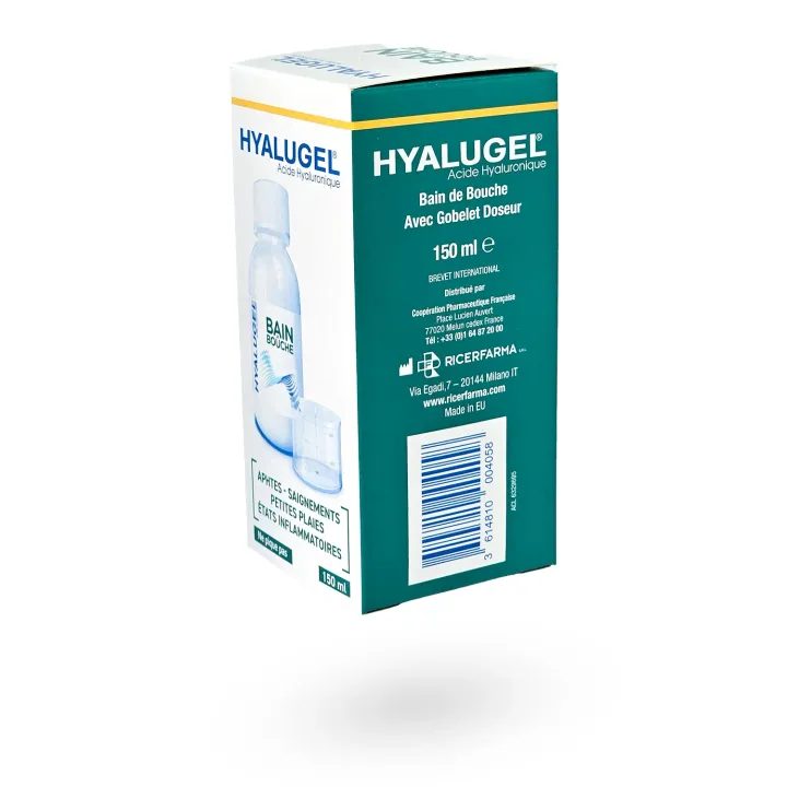 Hyalugel Bain de bouche 150 ml – Traitement des aphtes, gingivites et plaies buccales