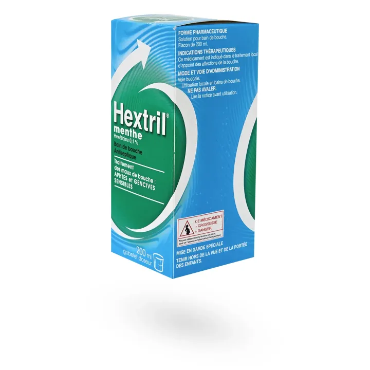 Hextril Menthe Bain de Bouche antiseptique 0,1% 200 ml – Affections buccales | Pharmacie en ligne