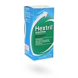 Hextril Menthe bain de bouche 0,1% 200 ml Hextril Menthe bain de bouche 0,1% 200 ml