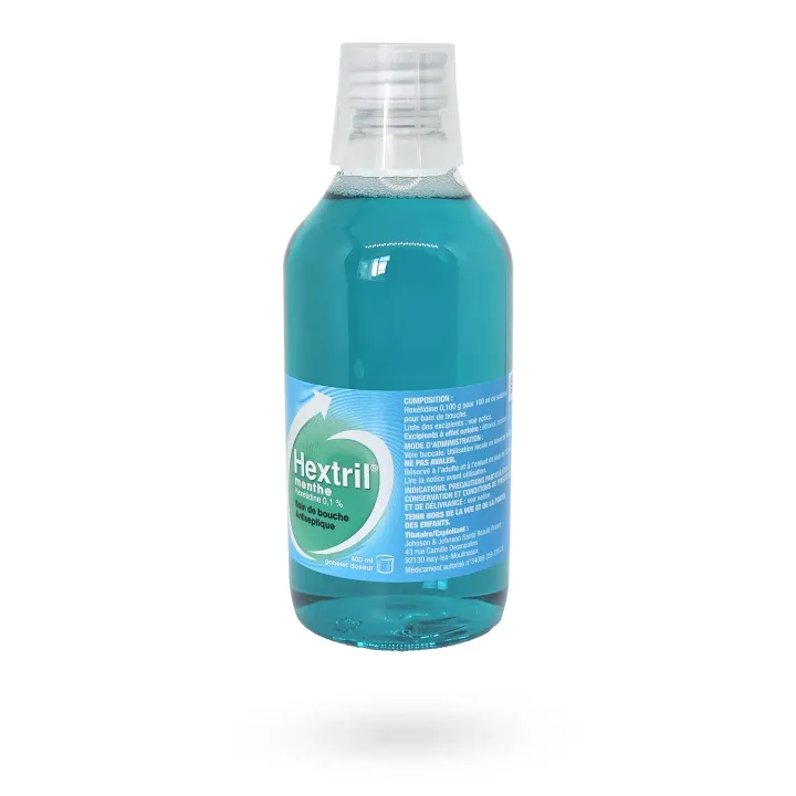 Hextril Menthe Bain de Bouche antiseptique 0,1% 400 ml | Pharmacie en ligne