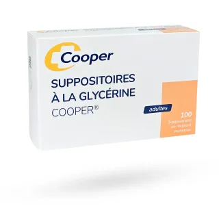 Suppositoires glycérine adultes Cooper - 100 suppositoires