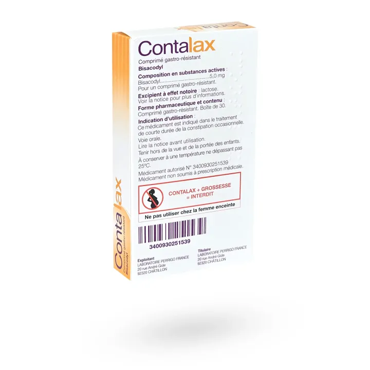 Contalax 5 mg Bisacodyl constipation 30 comprimés | Pharmacie en ligne
