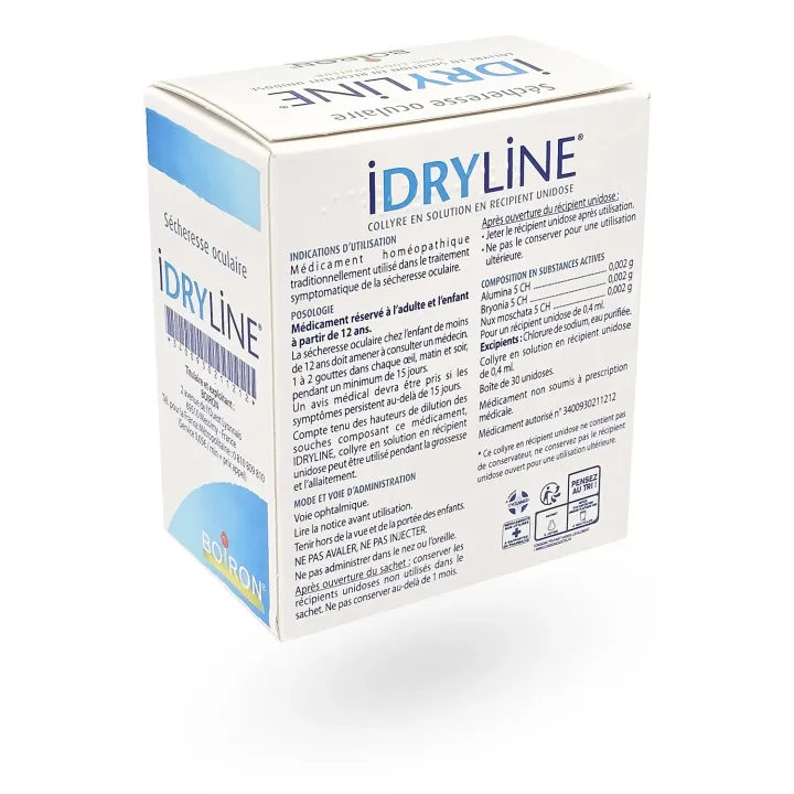Idryline Boiron collyre sécheresse oculaire 30 unidoses | Pharmacie en ligne