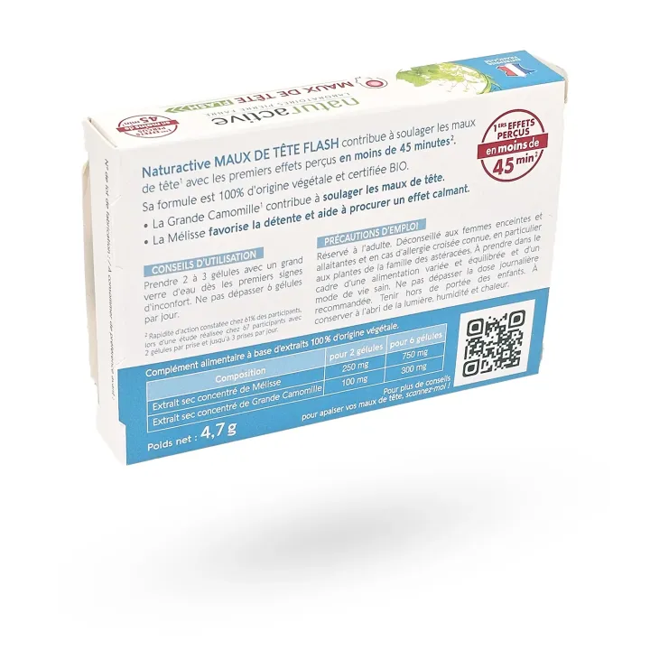 Naturactive Maux de tête flash BIO 14 gélules | Pharmacie en ligne