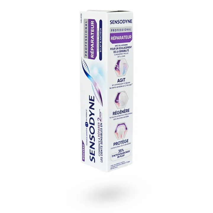 Sensodyne Professional Réparateur Éclat Blancheur 75 ml | Dentifrice dents sensibles & blancheur