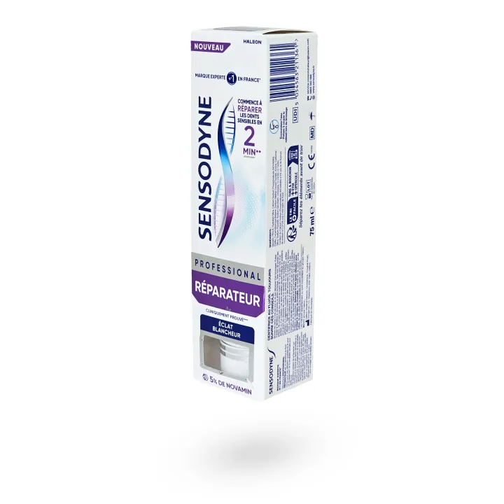 Sensodyne Professional Réparateur Éclat Blancheur 75 ml | Dentifrice dents sensibles & blancheur