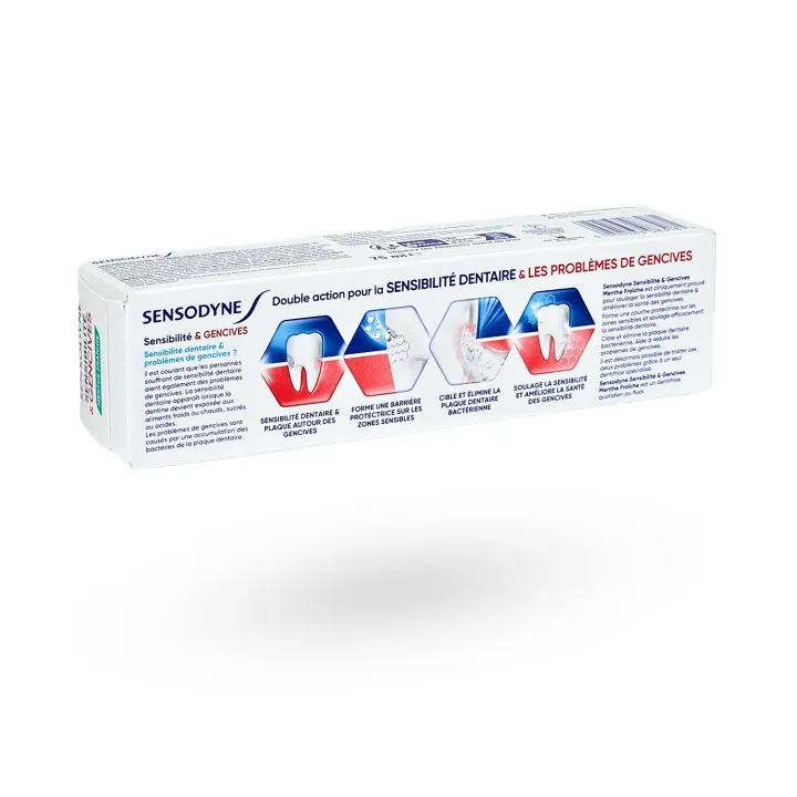 Sensodyne Sensibilité & Gencives Menthe Fraîche 75 ml | Dentifrice dents sensibles et soin des gencives