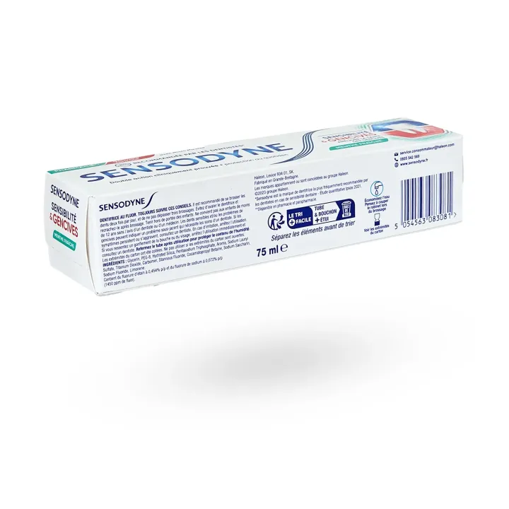 Sensodyne Sensibilité & Gencives Menthe Fraîche 75 ml | Dentifrice dents sensibles et soin des gencives