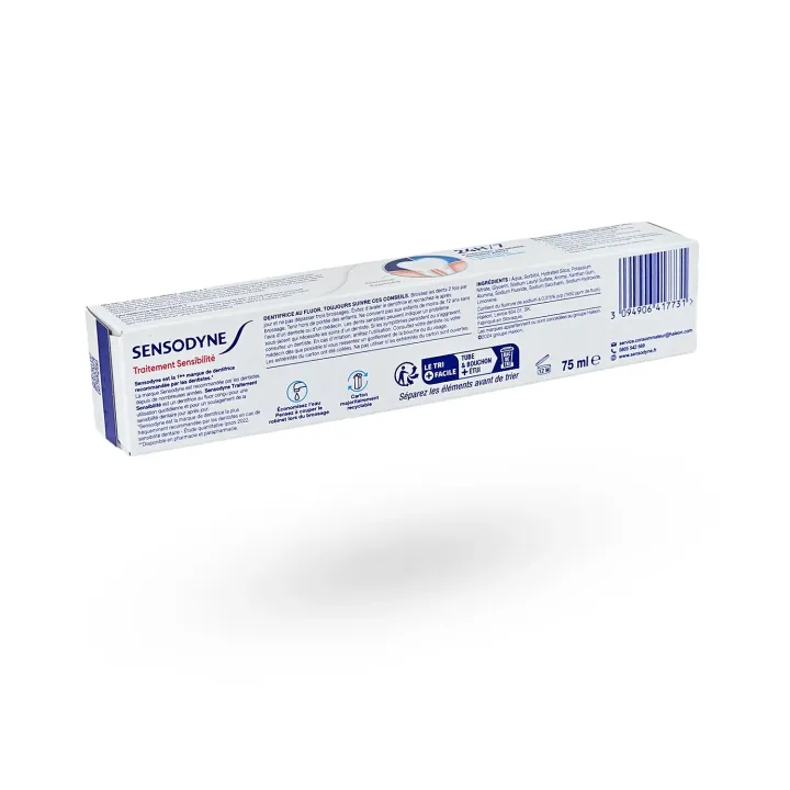 Sensodyne Traitement Sensibilité Dentaire 75 ml ou lot de 2 | Dentifrice dents sensibles fluor