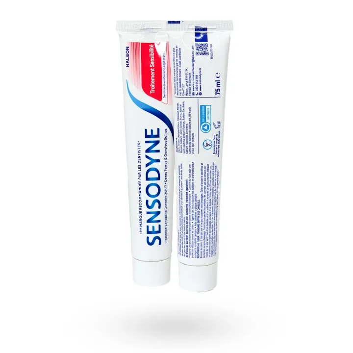 Sensodyne Traitement Sensibilité Dentaire 75 ml ou lot de 2 | Dentifrice dents sensibles fluor