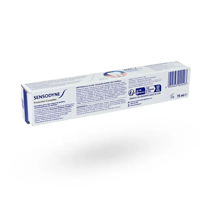 Sensodyne Protection Complète Sensibilité Dentaire 75 ml ou lot de 2 | Dentifrice fluor dents sensibles
