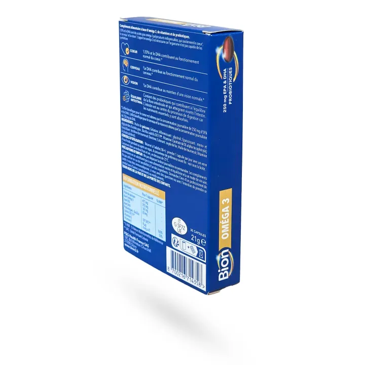 Bion Oméga 3 250 mg EPA & DHA – Santé du cœur, cerveau & vision | Pharmacie en ligne