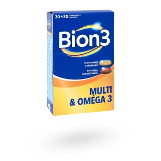 Bion 3 Multi & Oméga 3 vitamines, minéraux et probiotiques 30 capsules & 30 comprimés Bion 3 Multi & Oméga 3 vitamines, minéraux et probiotiques 30 capsules & 30 comprimés