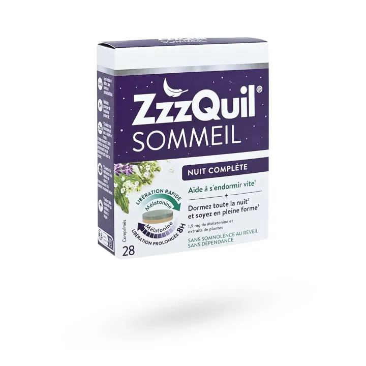 ZzzQuil sommeil nuit complète 28 comprimés