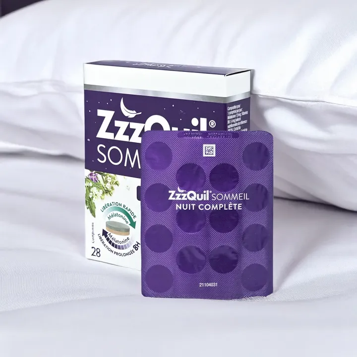 ZZZQuil Sommeil Nuit Complète | Mélatonine & Plantes pour un sommeil réparateur