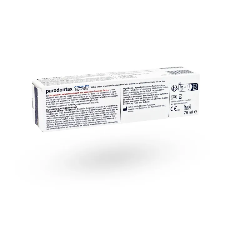Dentifrice Parodontax Complete Protection fraîcheur intense – 8 bénéfices pour gencives sensibles | Pharmacie en ligne