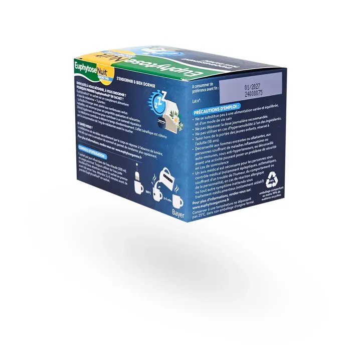 Euphytose Nuit sachet 1 mg 20 infusions sommeil | Pharmacie en ligne