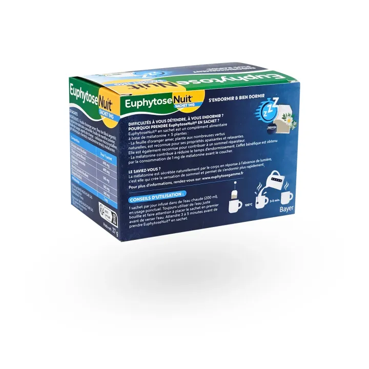 Euphytose Nuit sachet 1 mg 20 infusions sommeil | Pharmacie en ligne
