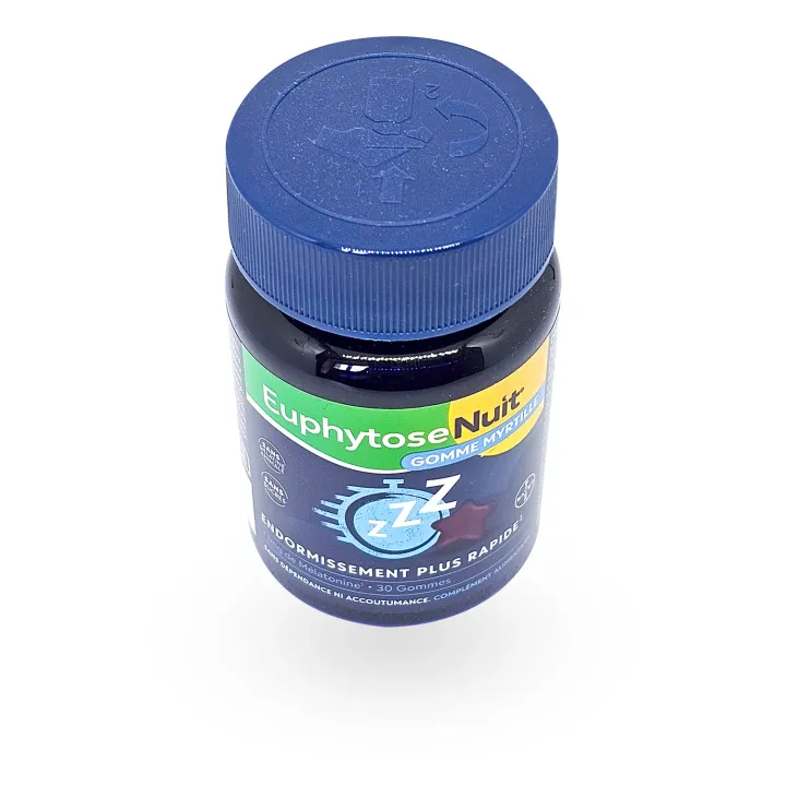 Euphytose Nuit Myrtille 30 gommes – Mélatonine 1 mg | Pharmacie en ligne