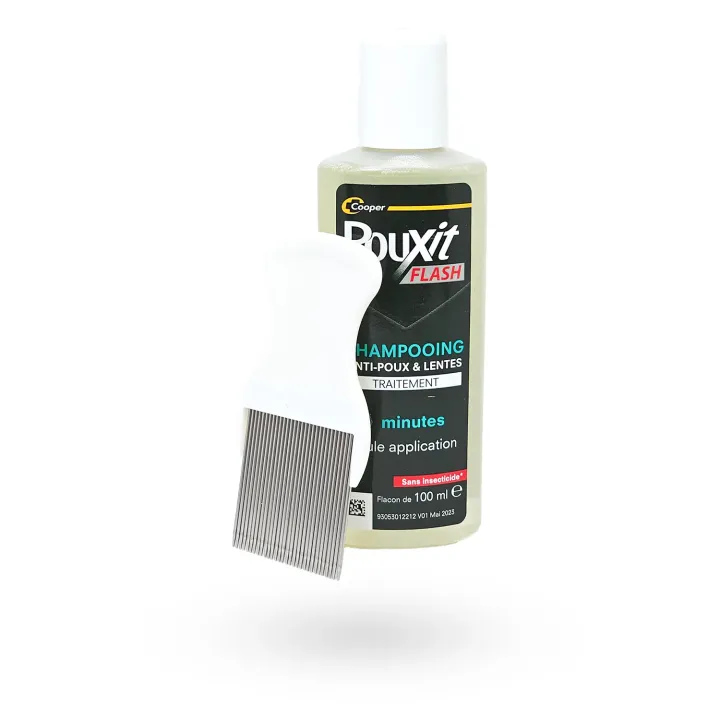 Pouxit Flash Shampooing Anti-Poux & Lentes 100 ml + peigne | Pharmacie en ligne