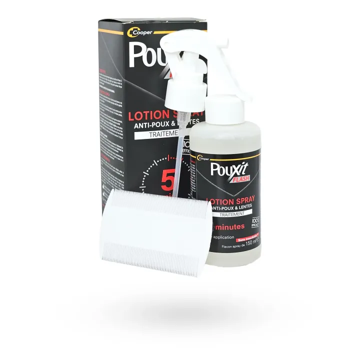Pouxit Flash Lotion Spray Anti-Poux & Lentes 150 ml - Traitement 5 minutes | Pharmacie en ligne