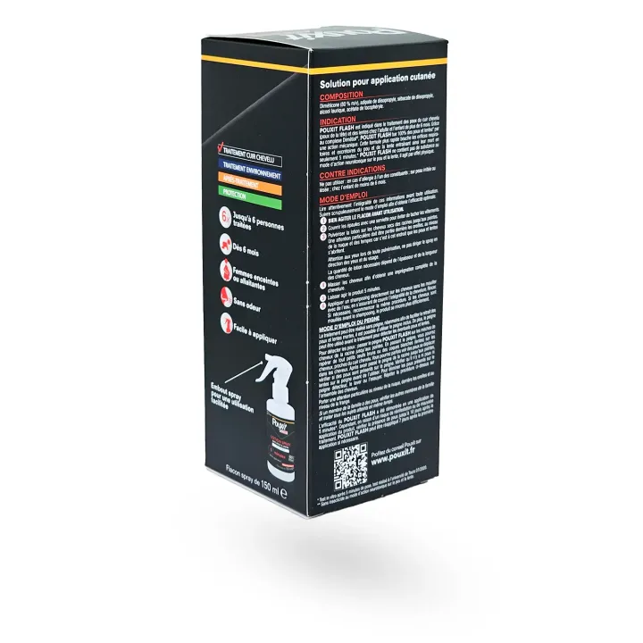 Pouxit Flash Lotion Spray Anti-Poux & Lentes 150 ml - Traitement 5 minutes | Pharmacie en ligne
