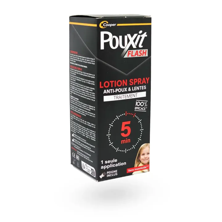 Pouxit Flash Lotion Spray Anti-Poux & Lentes 150 ml - Traitement 5 minutes | Pharmacie en ligne
