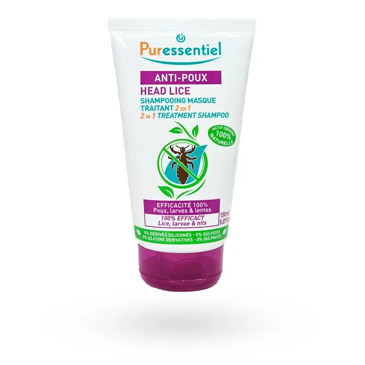Puressentiel Anti-Poux Shampooing Masque 2 en 1 – Traitement Naturel Anti-Poux 150 ml | Pharmacie en ligne