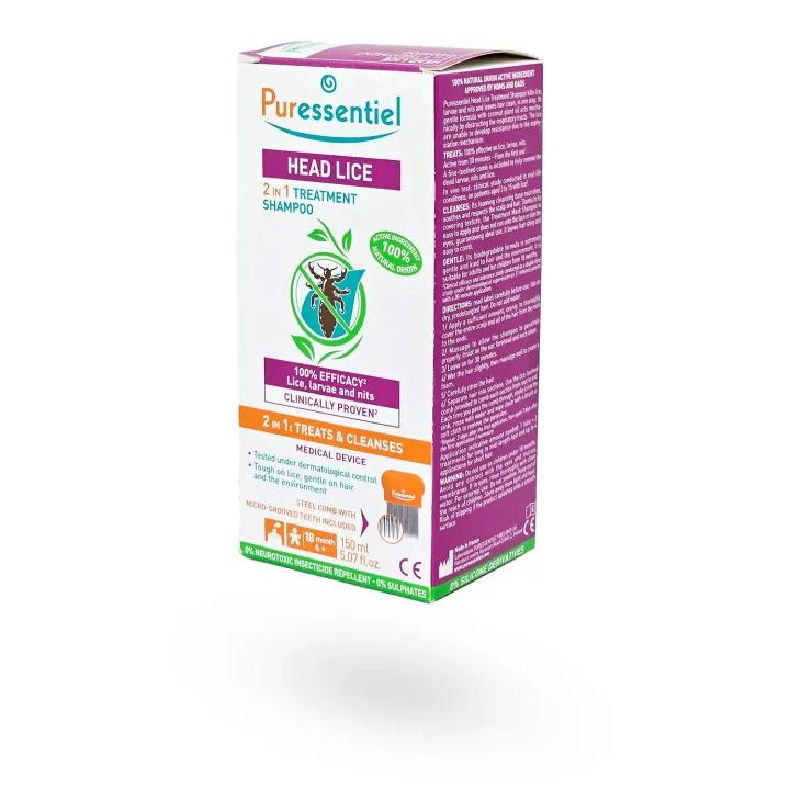 Puressentiel Anti-Poux Shampooing Masque 2 en 1 – Traitement Naturel Anti-Poux 150 ml | Pharmacie en ligne