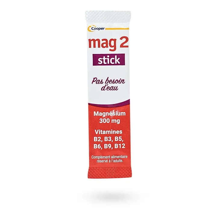 Mag 2 Stick Magnésium 300 mg 30 sticks - Fatigue et nervosité | Pharmacie en ligne