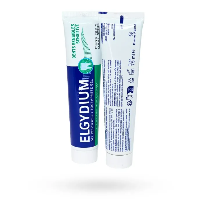 ELGYDIUM Dents Sensibles 75 ml – Dentifrice gel au Fluorinol® | Pharmacie en ligne