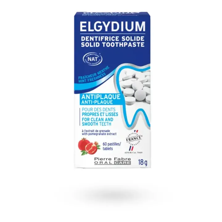 ELGYDIUM Dentifrice Solide Antiplaque 60 pastilles à croquer | Pharmacie en ligne