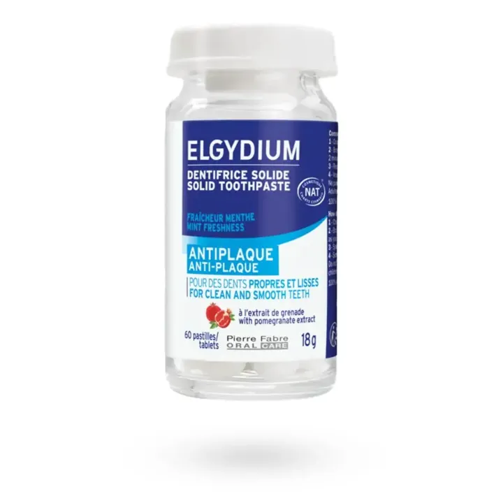 ELGYDIUM Dentifrice Solide Antiplaque 60 pastilles à croquer | Pharmacie en ligne