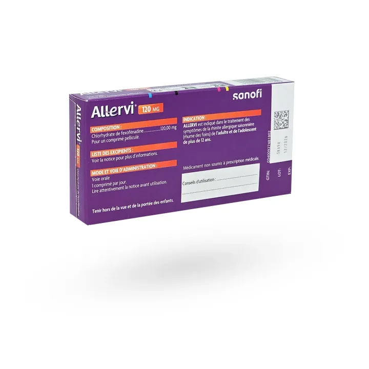 Allervi 120 mg – Rhinites allergiques saisonnières 7 comprimés | Pharmacie en ligne